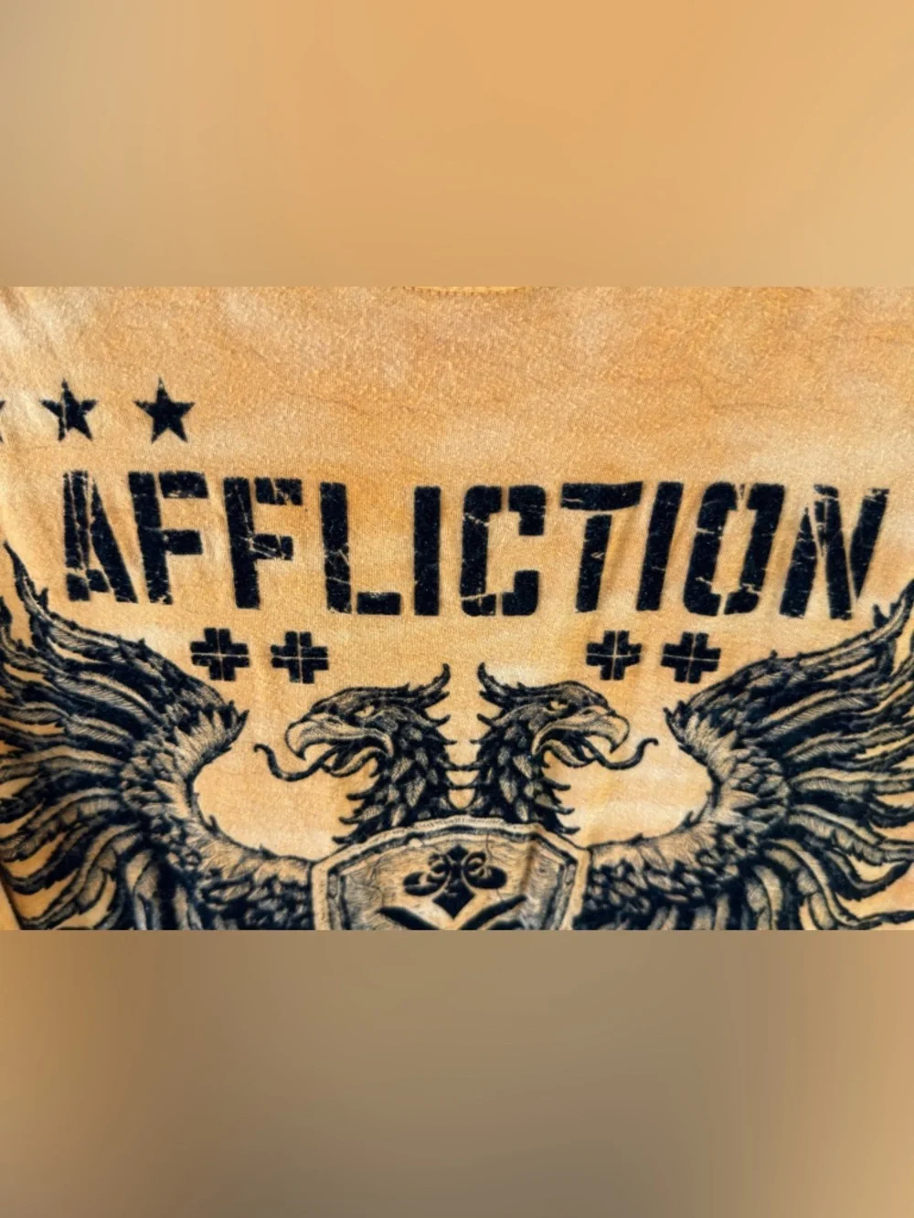 Affliction Orange Short-Sleeve Crest Graphic Tee - Picture 7 of 11